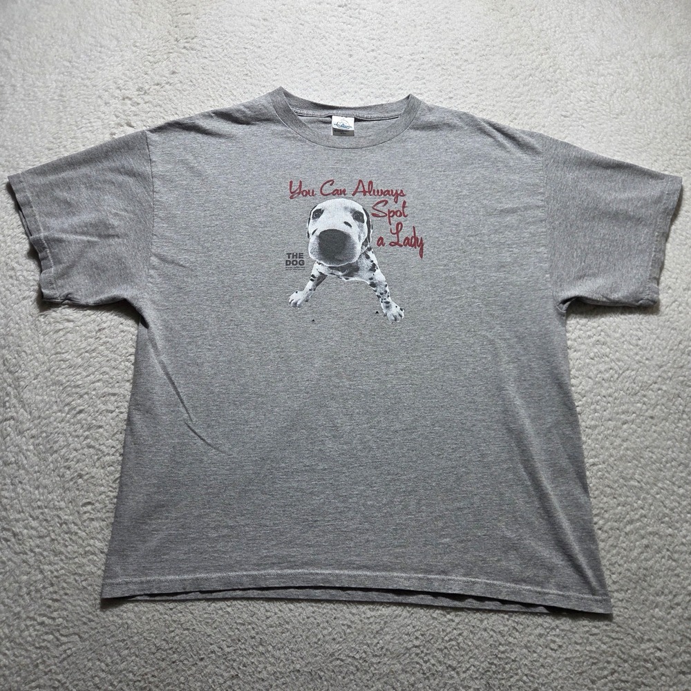Vintage 2000s The Dog T Shirt Mens XL Gray Dalmatian Graphic Tee Y2K Art Dog
